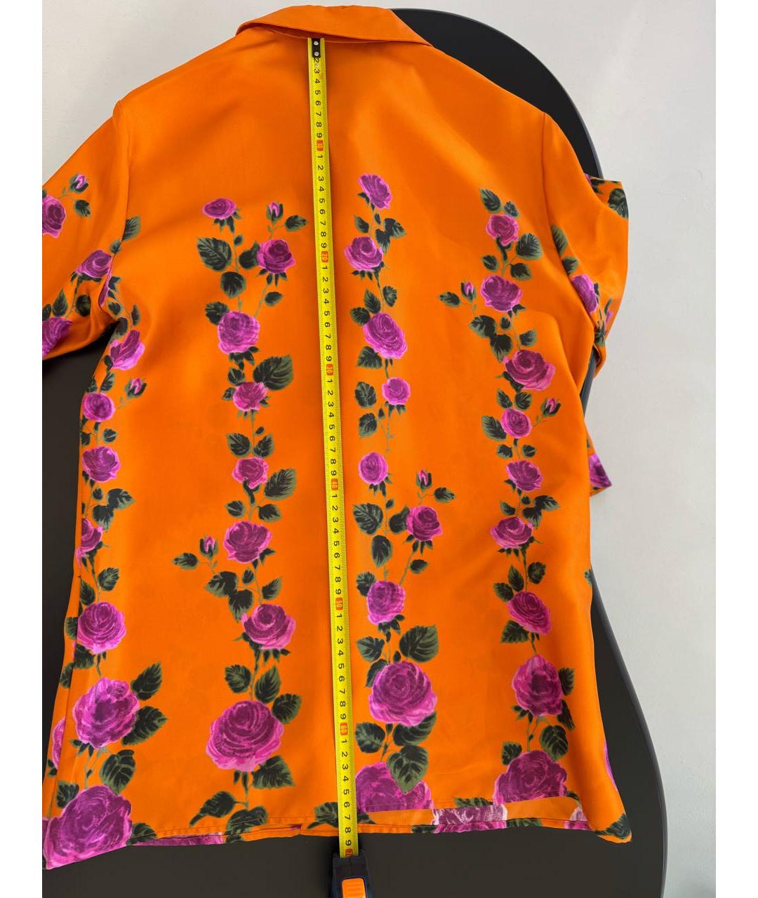 GUCCI Оранжевая шелковая блузы, фото 5