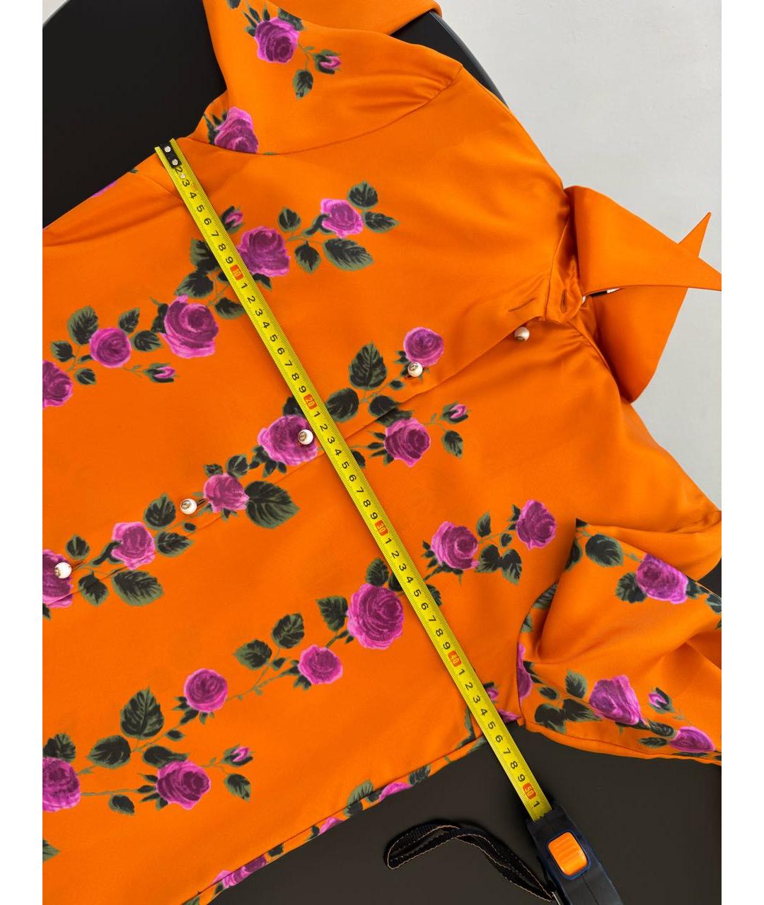 GUCCI Оранжевая шелковая блузы, фото 4