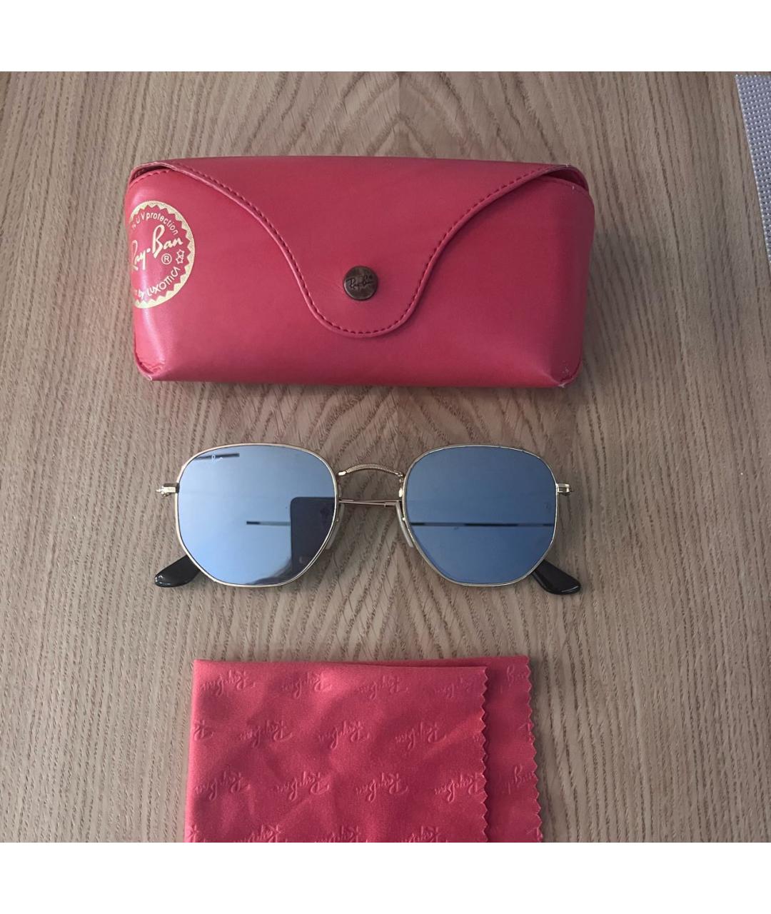 RAY BAN Синие металлические солнцезащитные очки, фото 7