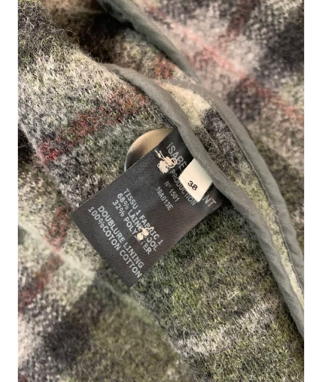 ISABEL MARANT ETOILE Хаки шерстяная куртка, фото 4