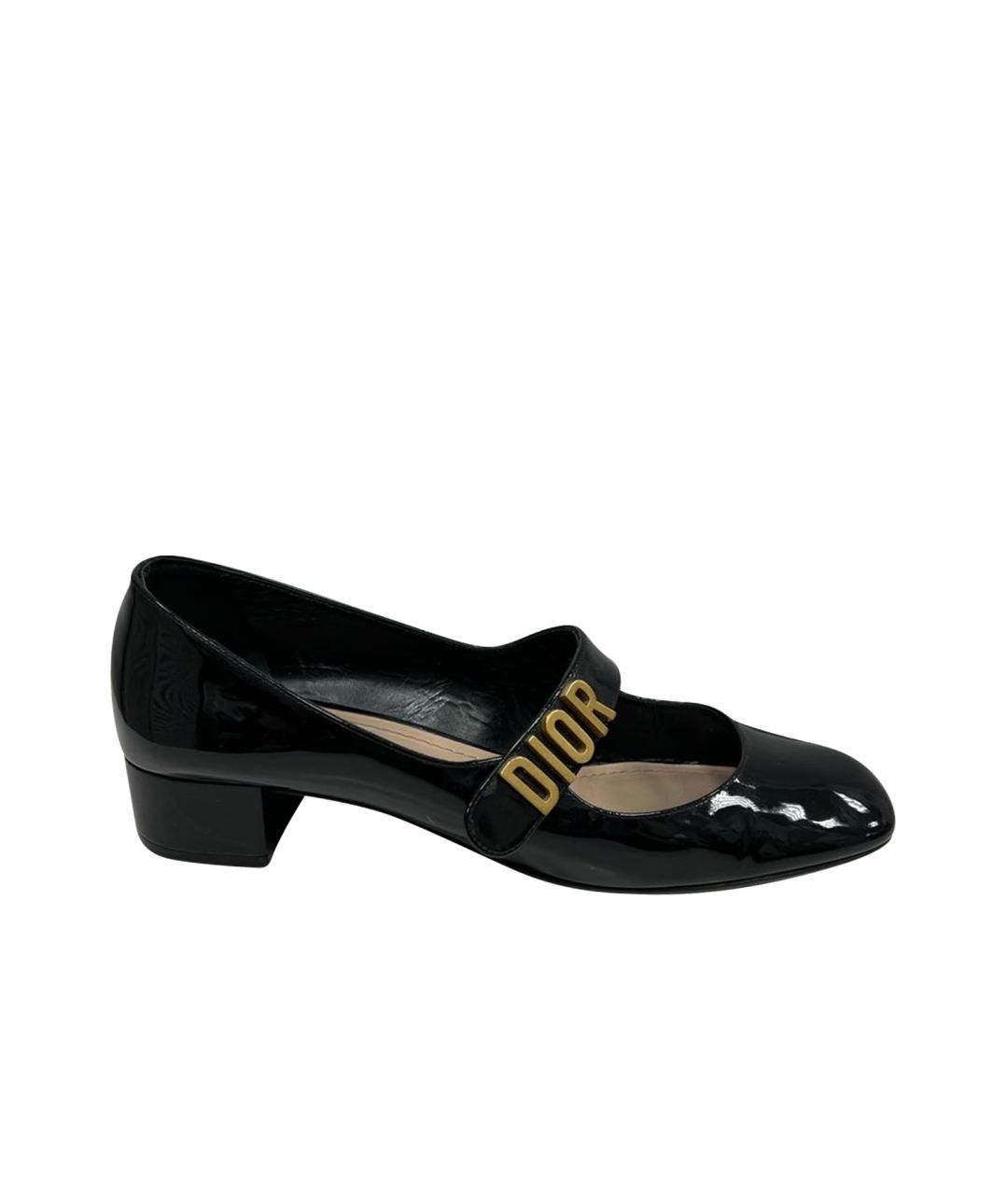 CHRISTIAN DIOR Черные туфли из лакированной кожи, фото 1