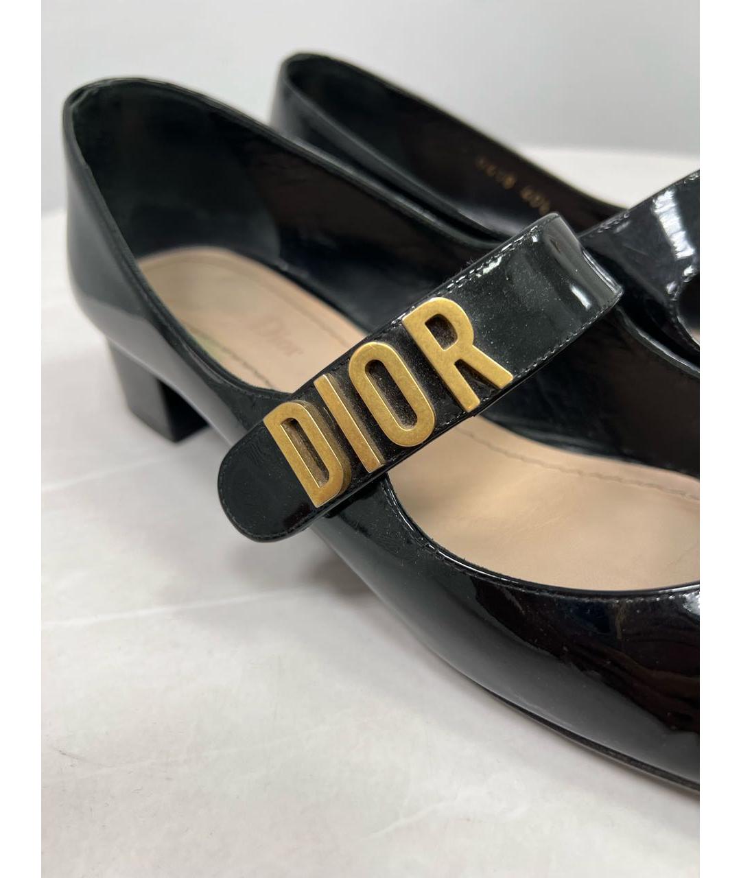 CHRISTIAN DIOR Черные туфли из лакированной кожи, фото 3