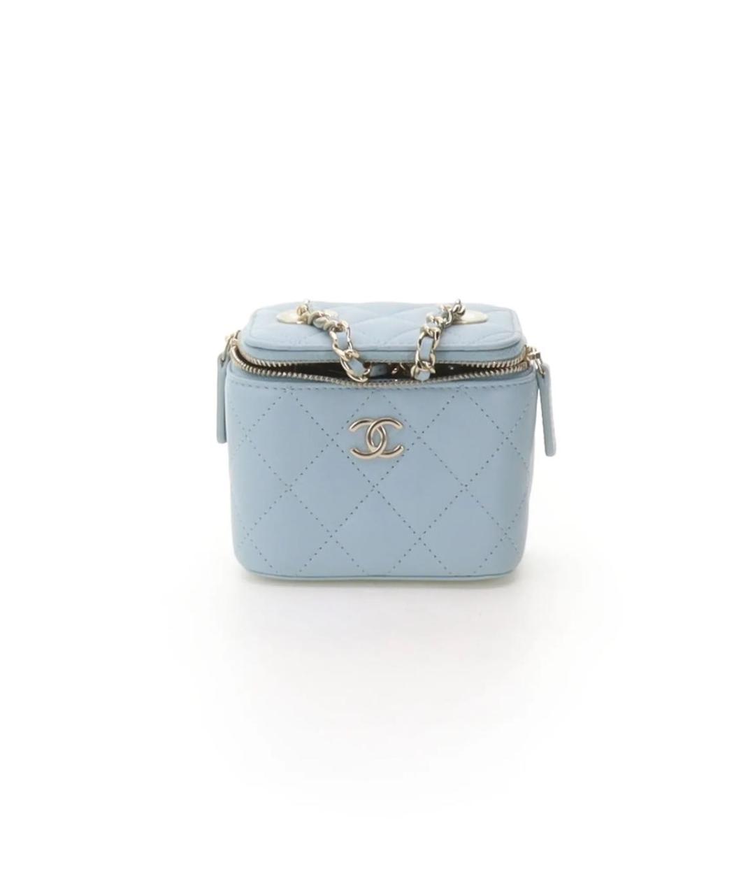 CHANEL Голубая кожаная сумка через плечо, фото 1