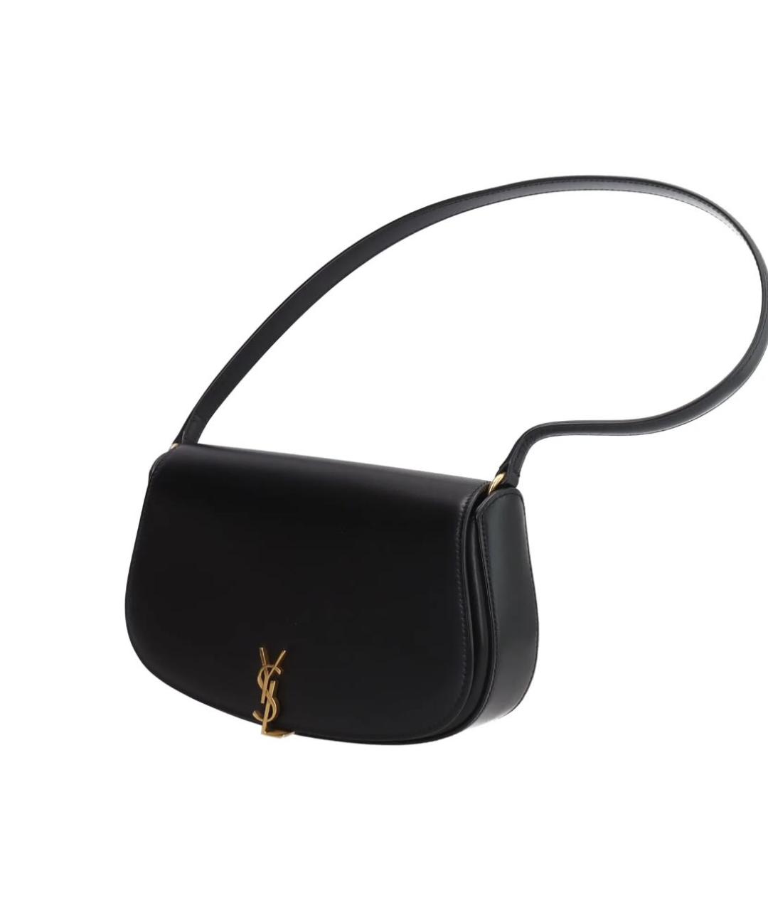 SAINT LAURENT Черная кожаная сумка с короткими ручками, фото 2