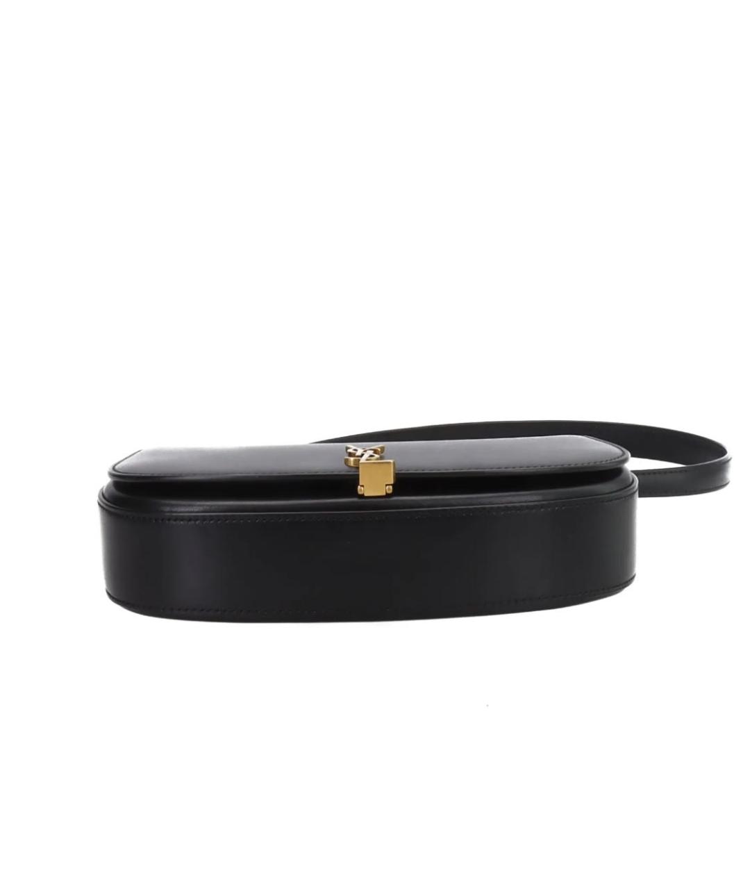 SAINT LAURENT Черная кожаная сумка с короткими ручками, фото 4