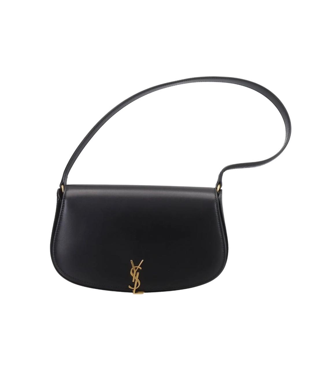SAINT LAURENT Черная кожаная сумка с короткими ручками, фото 1