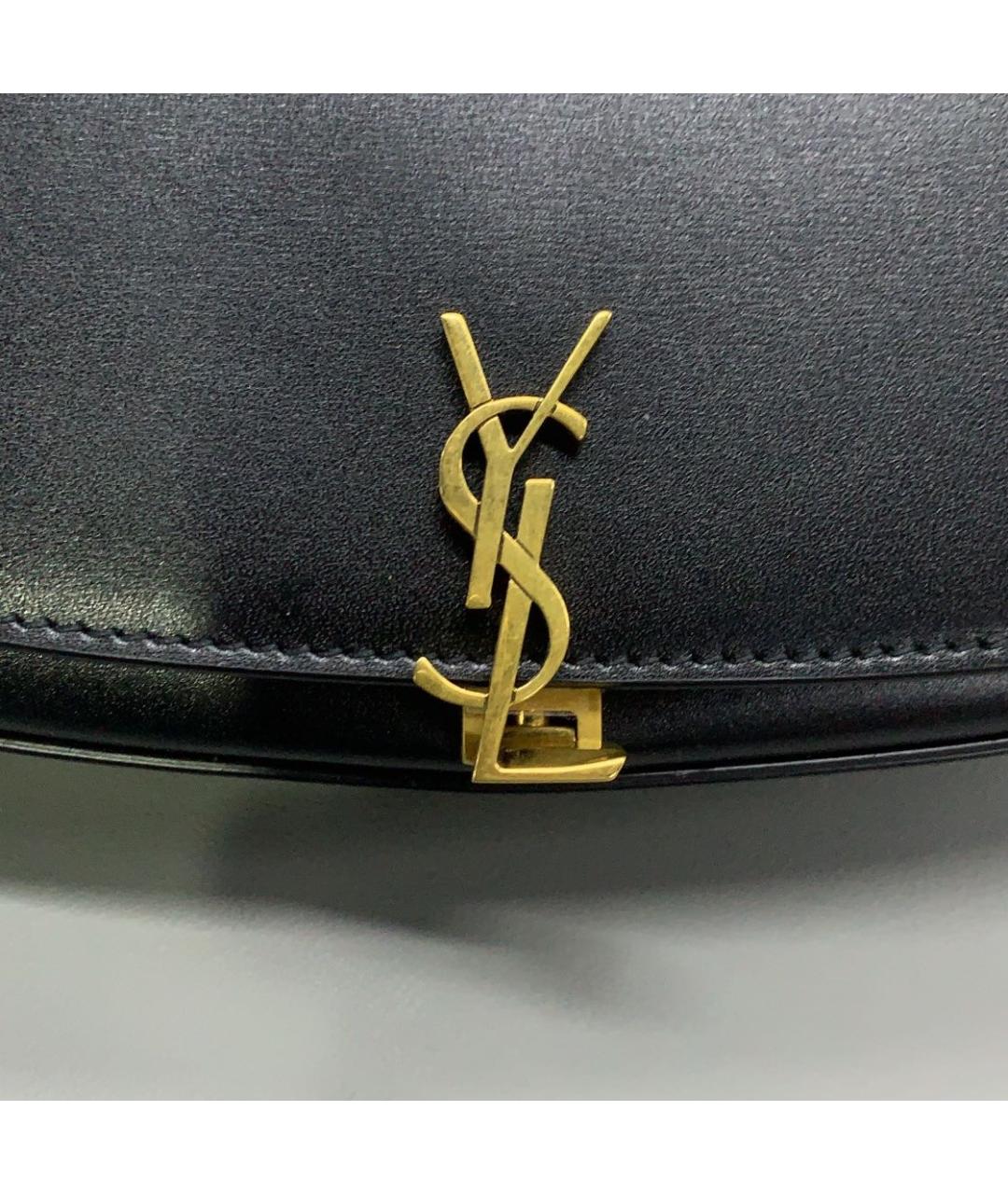 SAINT LAURENT Черная кожаная сумка с короткими ручками, фото 5