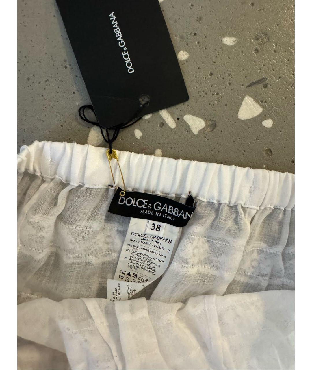 DOLCE&GABBANA Белые хлопковые шорты, фото 3