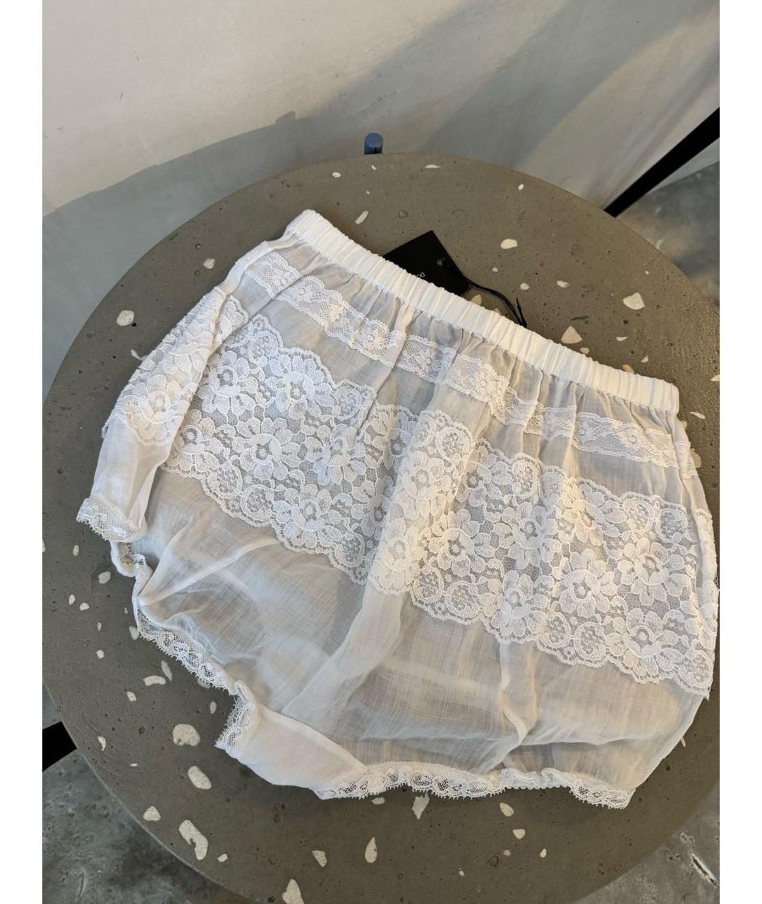 DOLCE&GABBANA Белые хлопковые шорты, фото 5