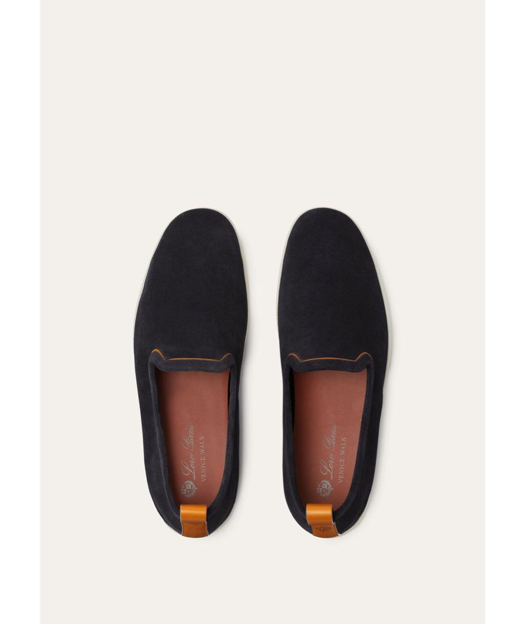 LORO PIANA Темно-синие замшевые лоферы, фото 5
