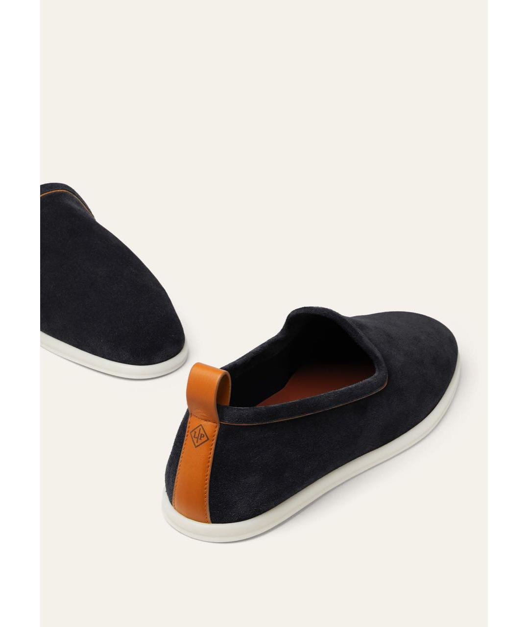 LORO PIANA Темно-синие замшевые лоферы, фото 7