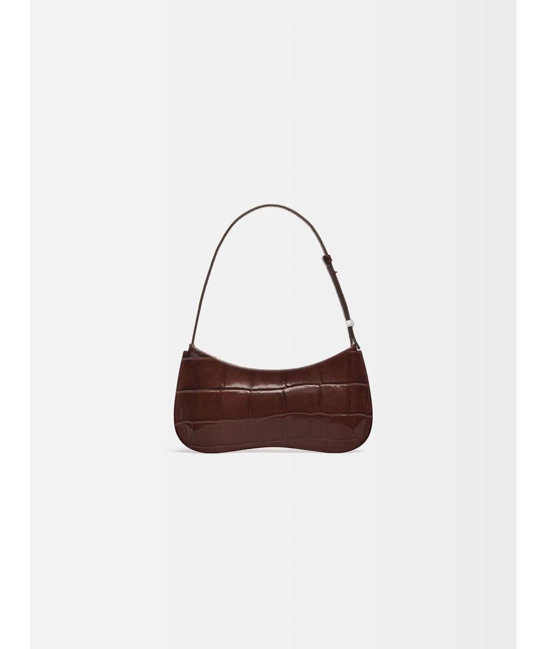 JACQUEMUS Коричневая кожаная сумка с короткими ручками, фото 3