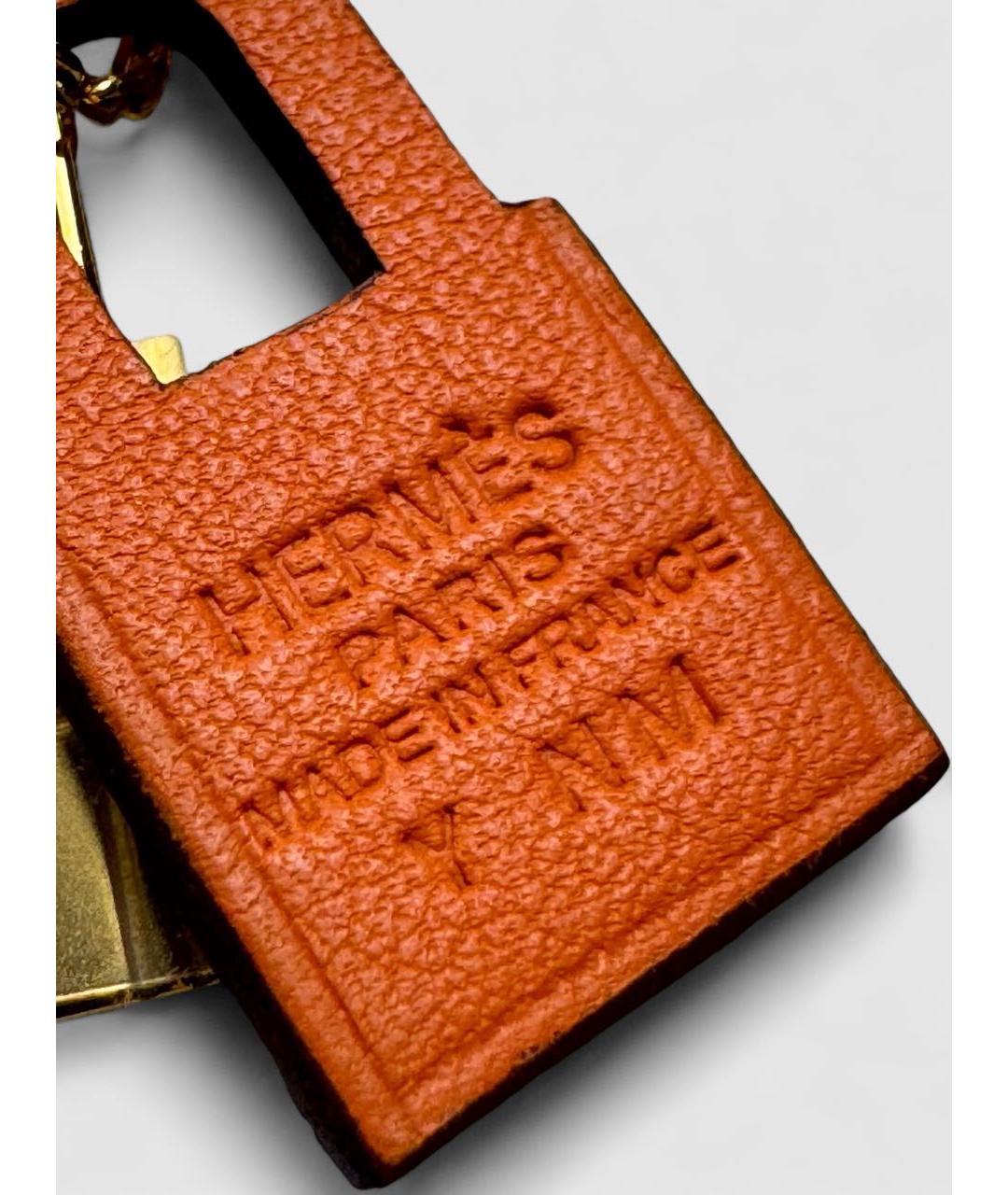 HERMES Оранжевое металлическое колье, фото 5