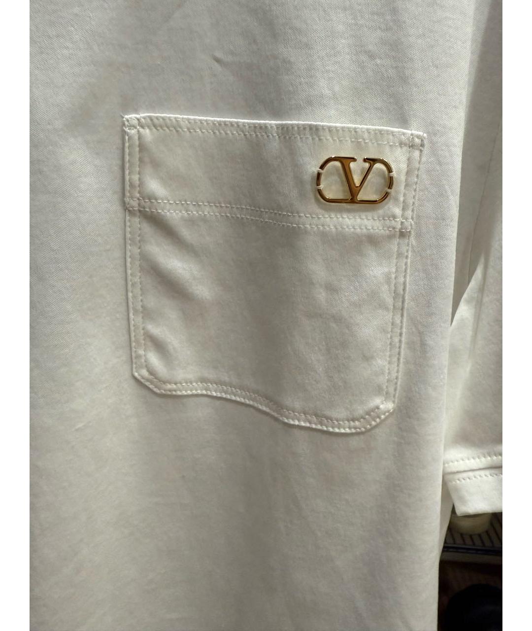 VALENTINO Белая хлопковая футболка, фото 4