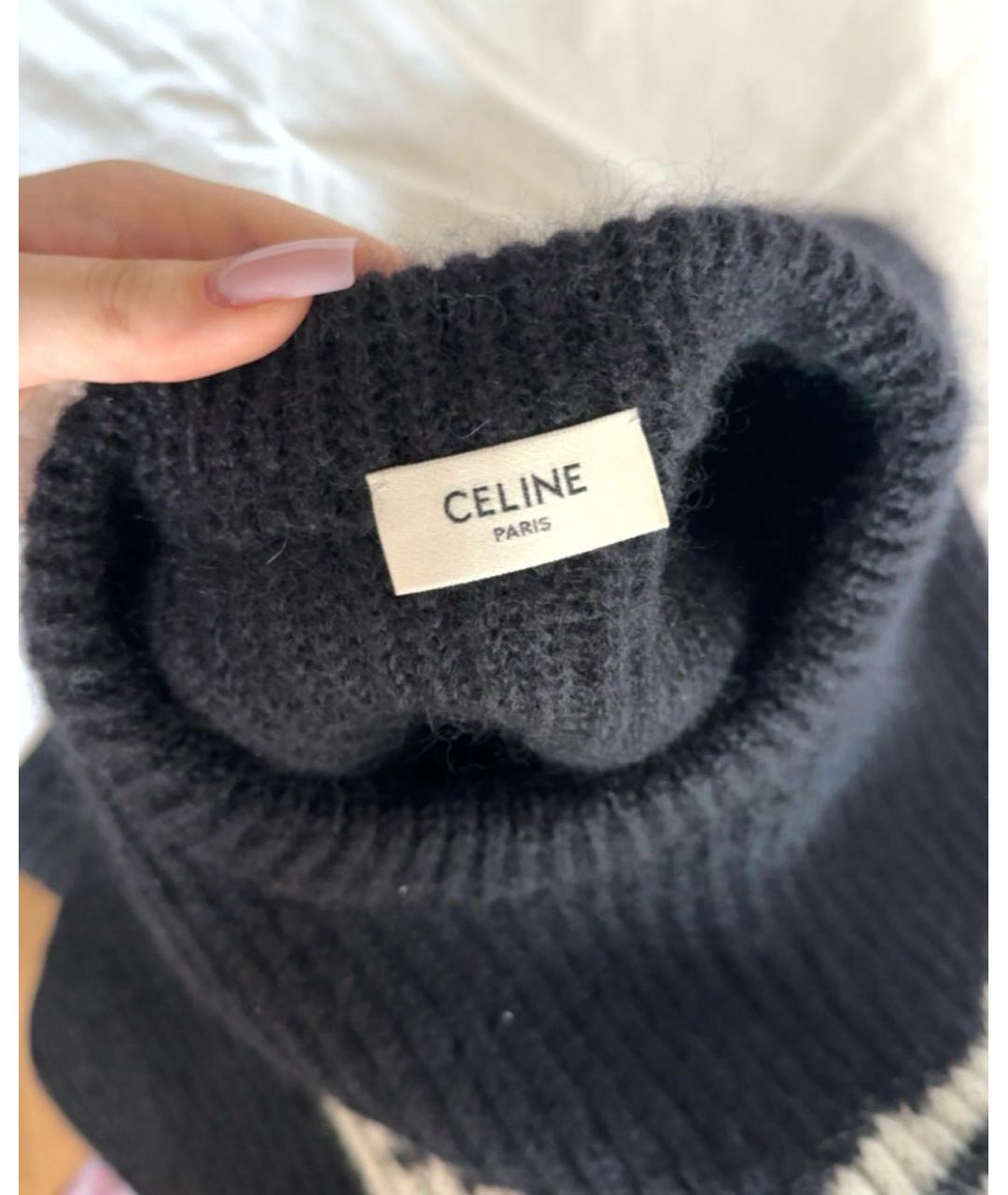 CELINE Черный шерстяной джемпер / свитер, фото 3