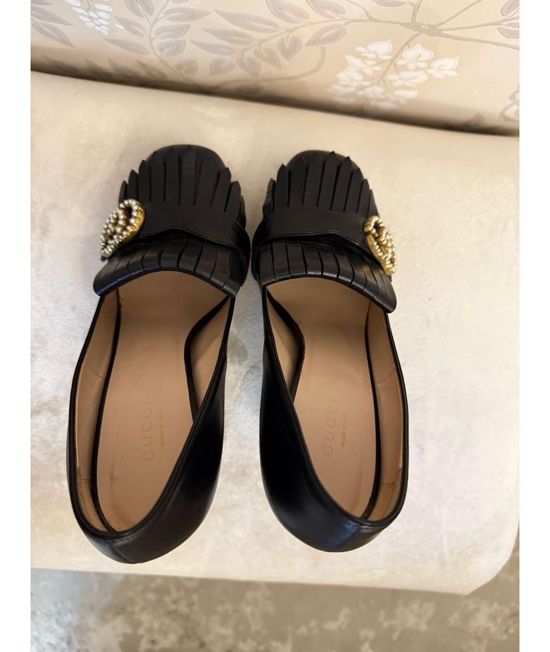 GUCCI Черные кожаные туфли, фото 3