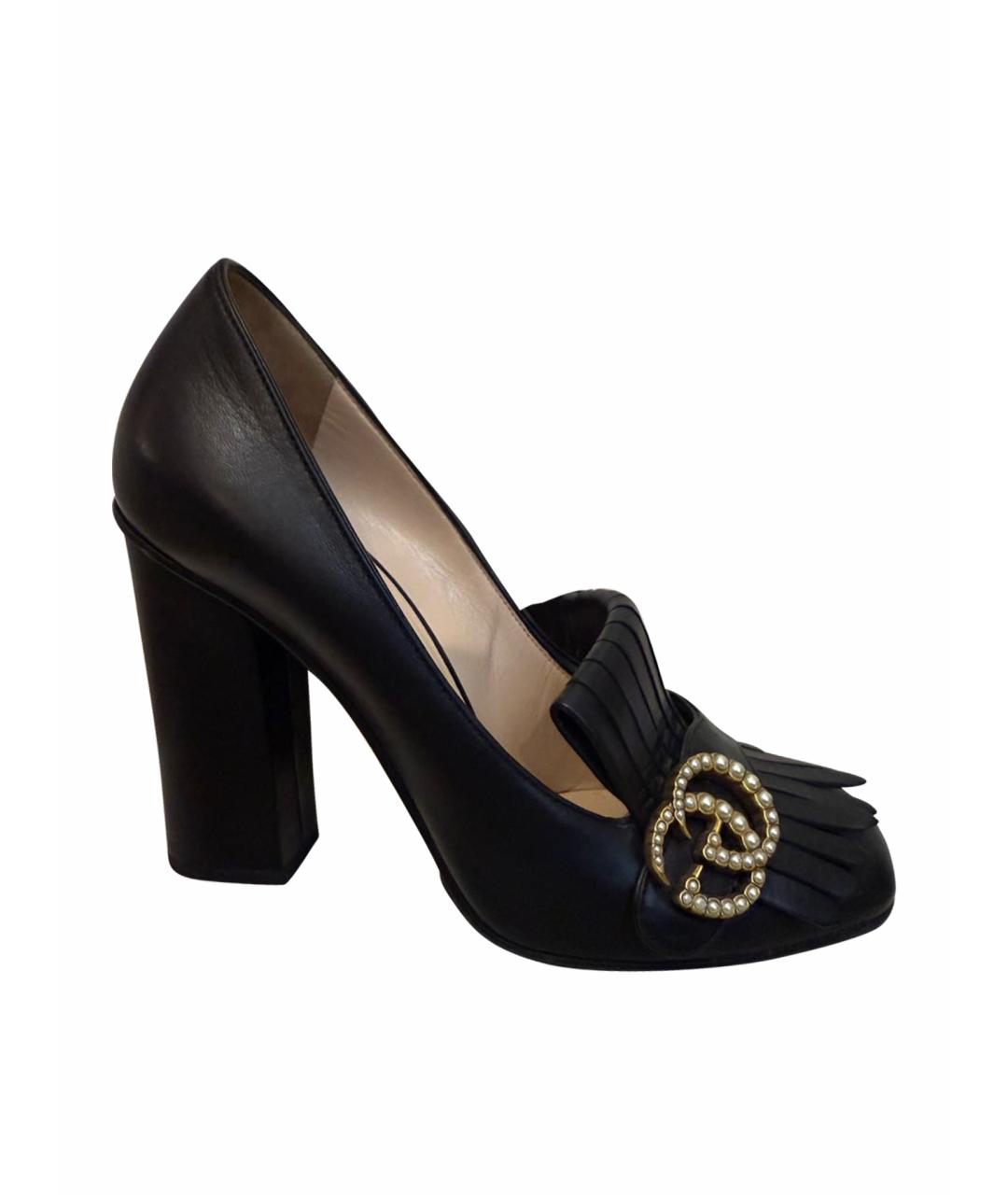 GUCCI Черные кожаные туфли, фото 1