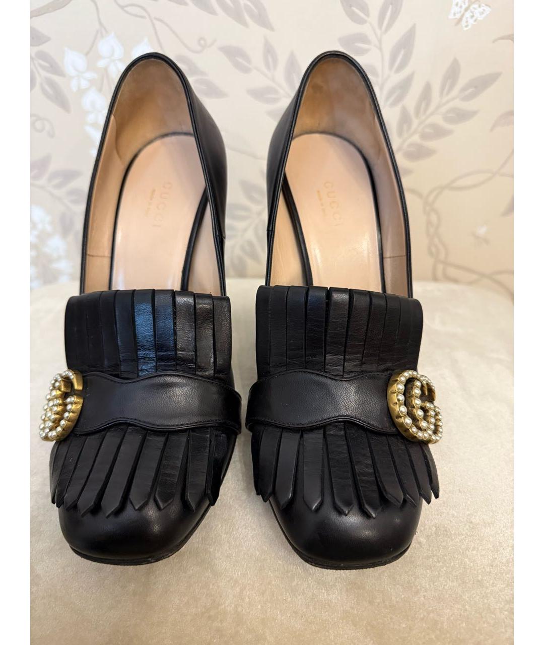 GUCCI Черные кожаные туфли, фото 2