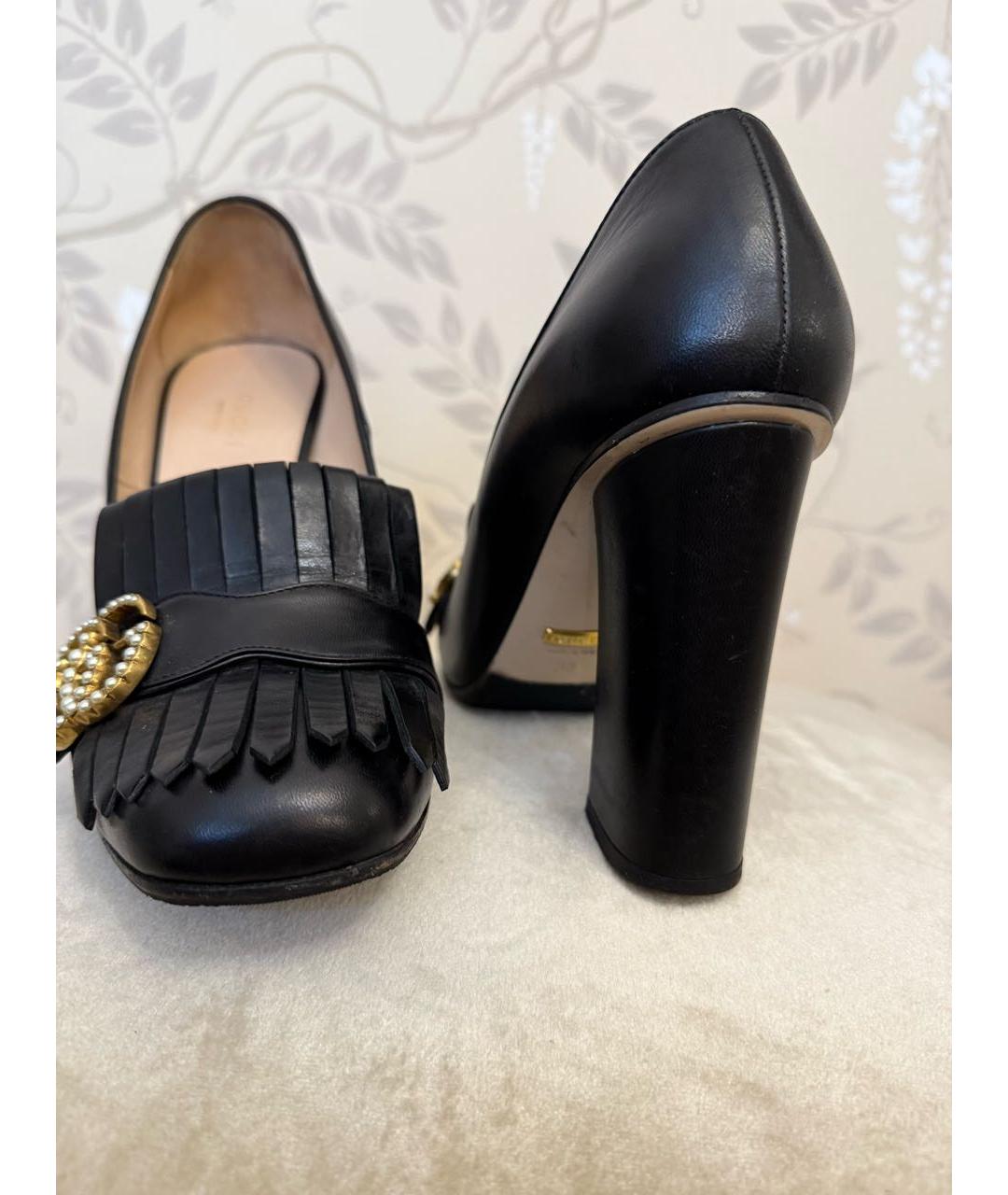 GUCCI Черные кожаные туфли, фото 5