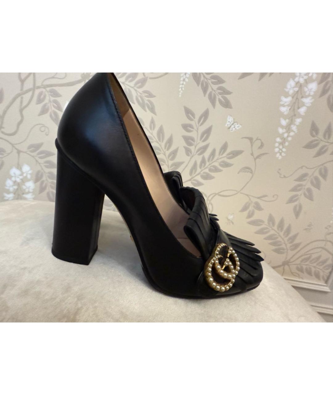 GUCCI Черные кожаные туфли, фото 7