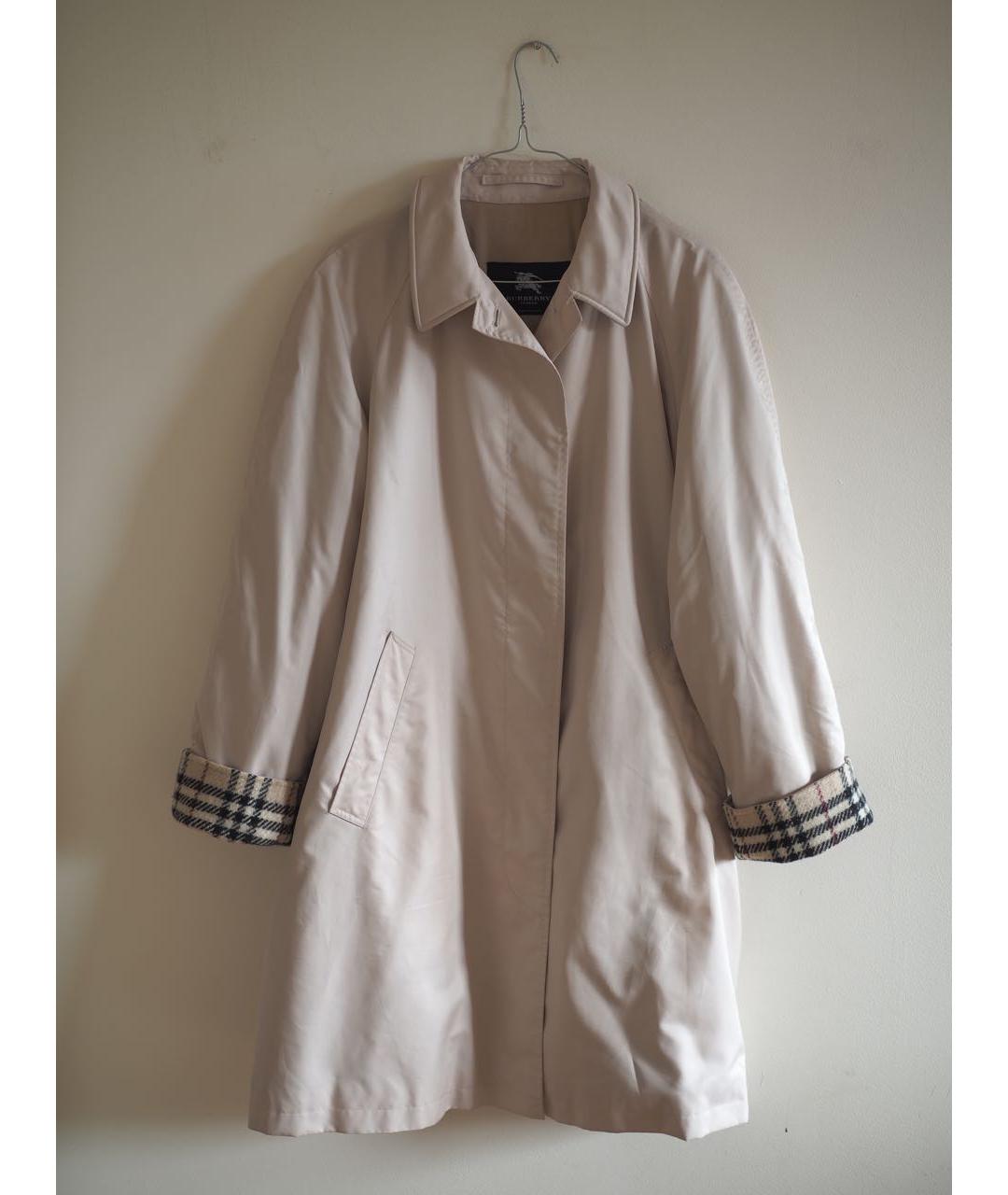 BURBERRY Бежевый полиэстеровый тренч/плащ, фото 9