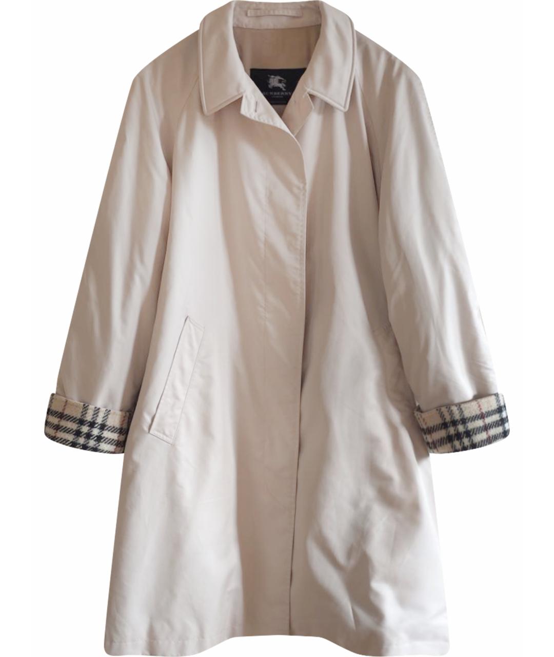 BURBERRY Бежевый полиэстеровый тренч/плащ, фото 1