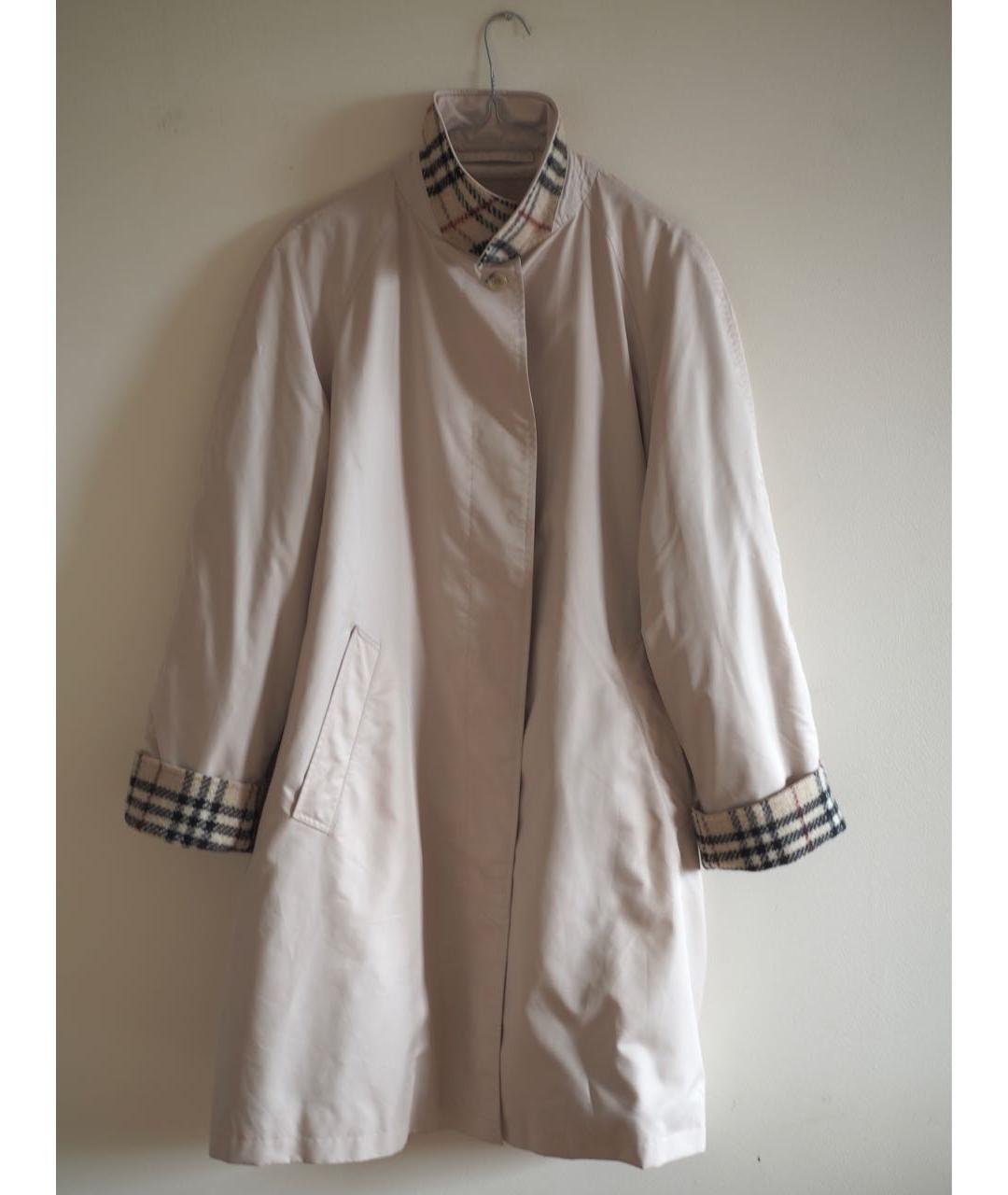 BURBERRY Бежевый полиэстеровый тренч/плащ, фото 5