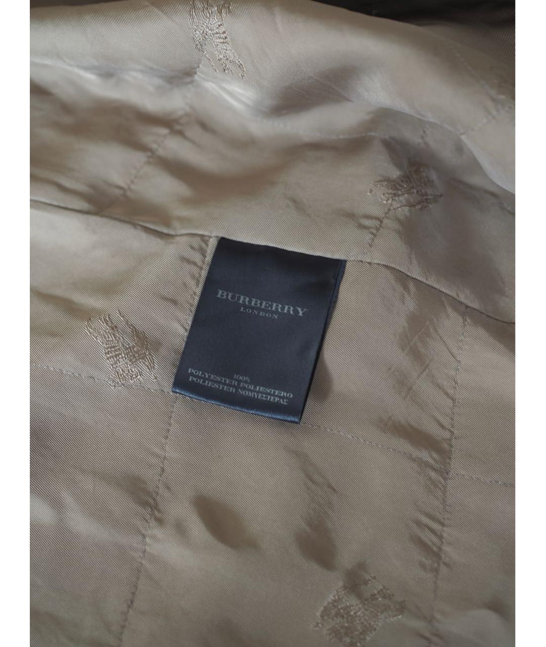 BURBERRY Бежевый полиэстеровый тренч/плащ, фото 6