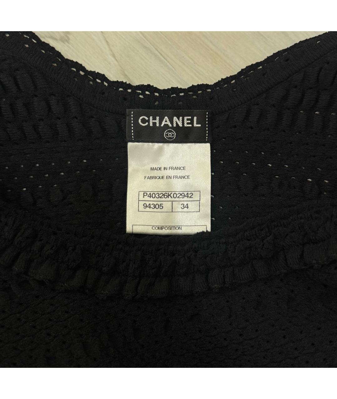 CHANEL Черное вискозное коктейльное платье, фото 4