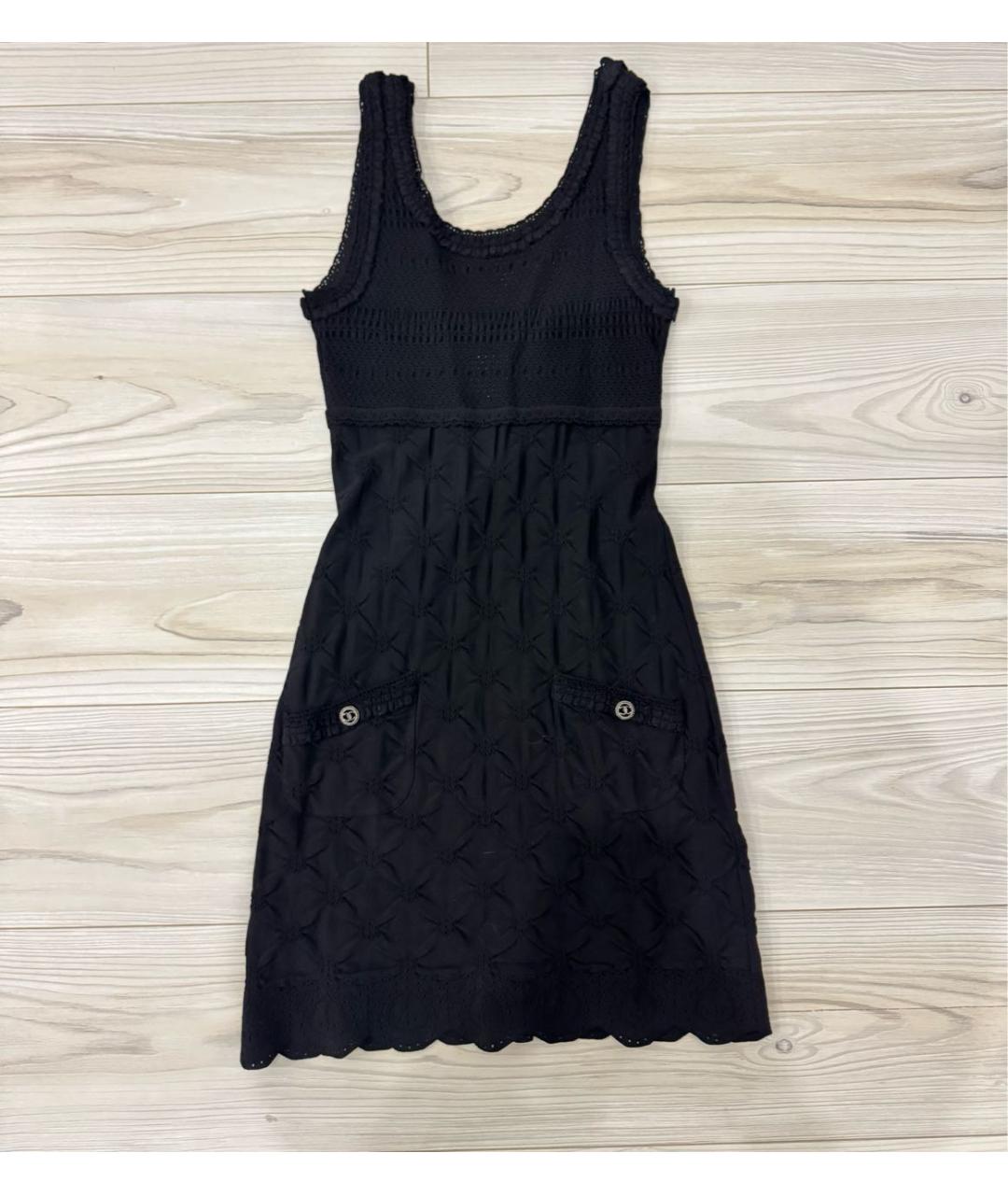 CHANEL Черное вискозное коктейльное платье, фото 8