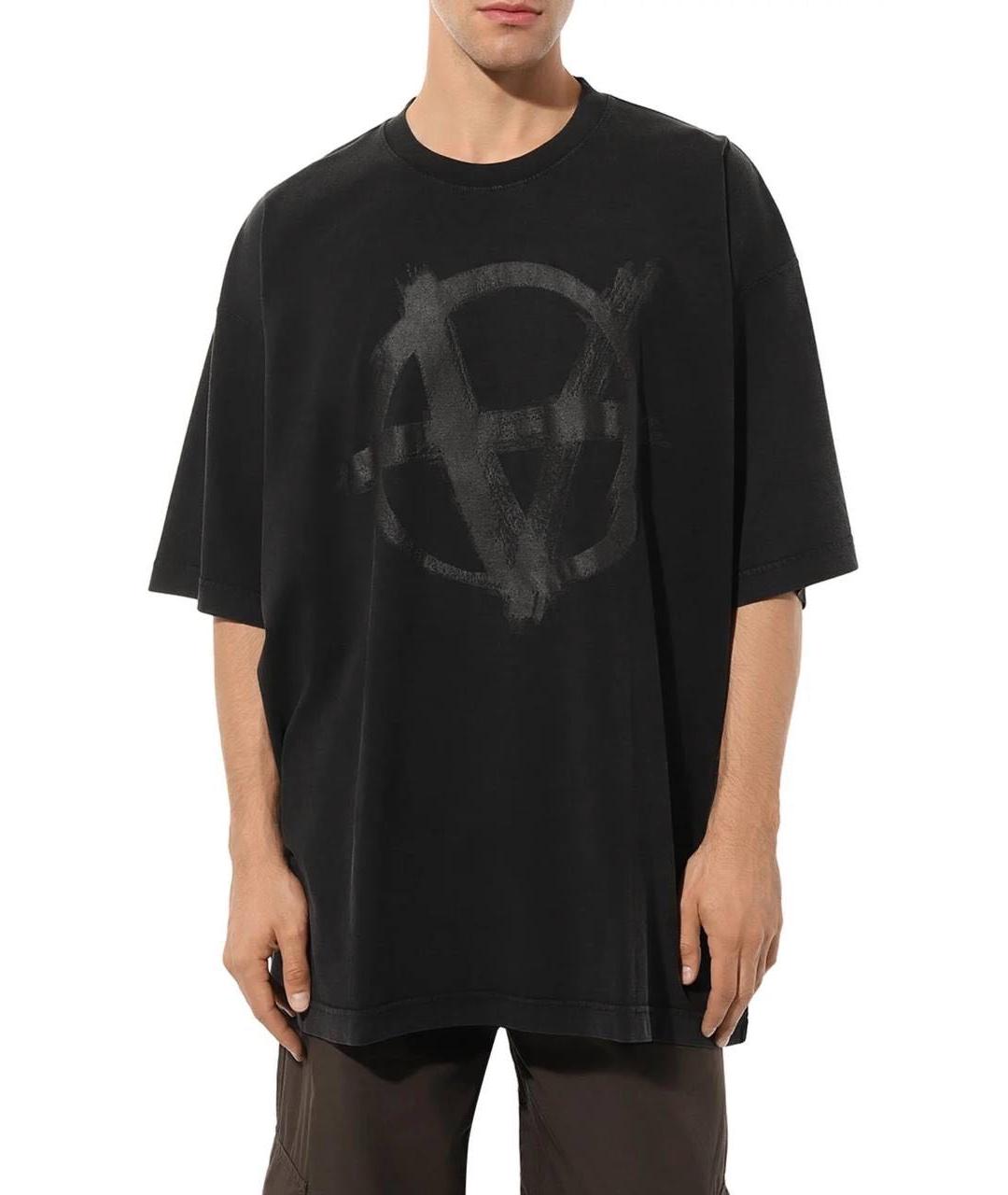 VETEMENTS Черная футболка, фото 3