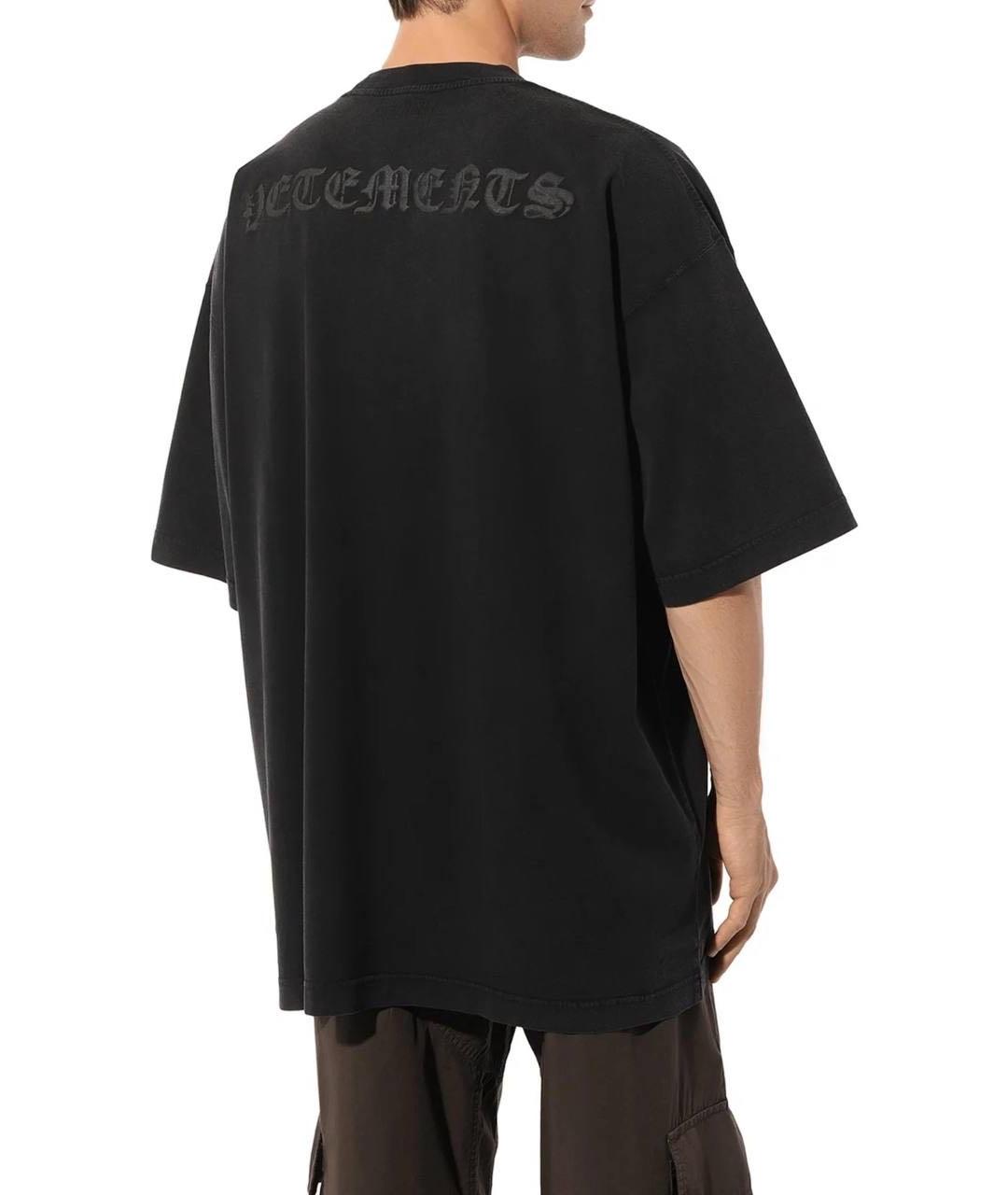 VETEMENTS Черная футболка, фото 2