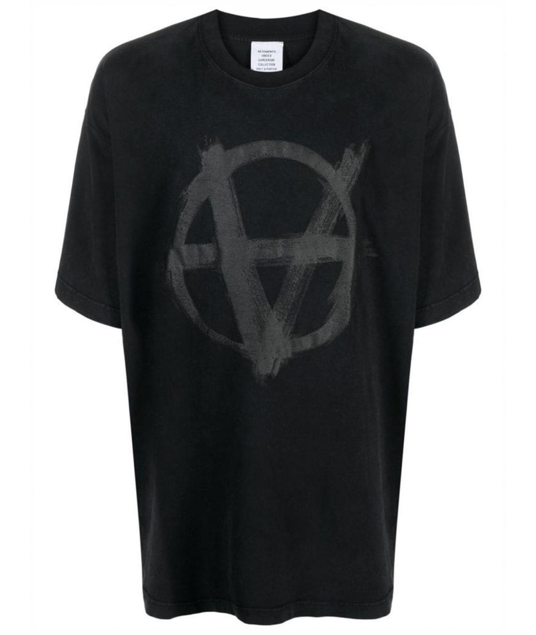 VETEMENTS Черная футболка, фото 1
