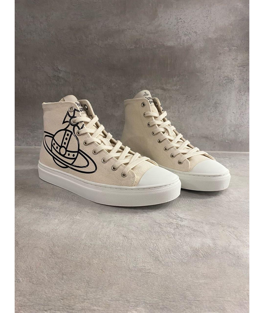 VIVIENNE WESTWOOD Бежевые высокие кроссовки / кеды, фото 2