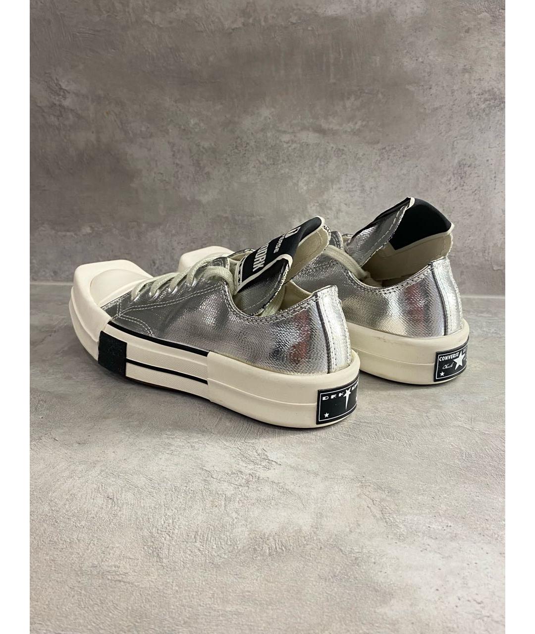 RICK OWENS DRKSHDW Серебряные кеды, фото 4