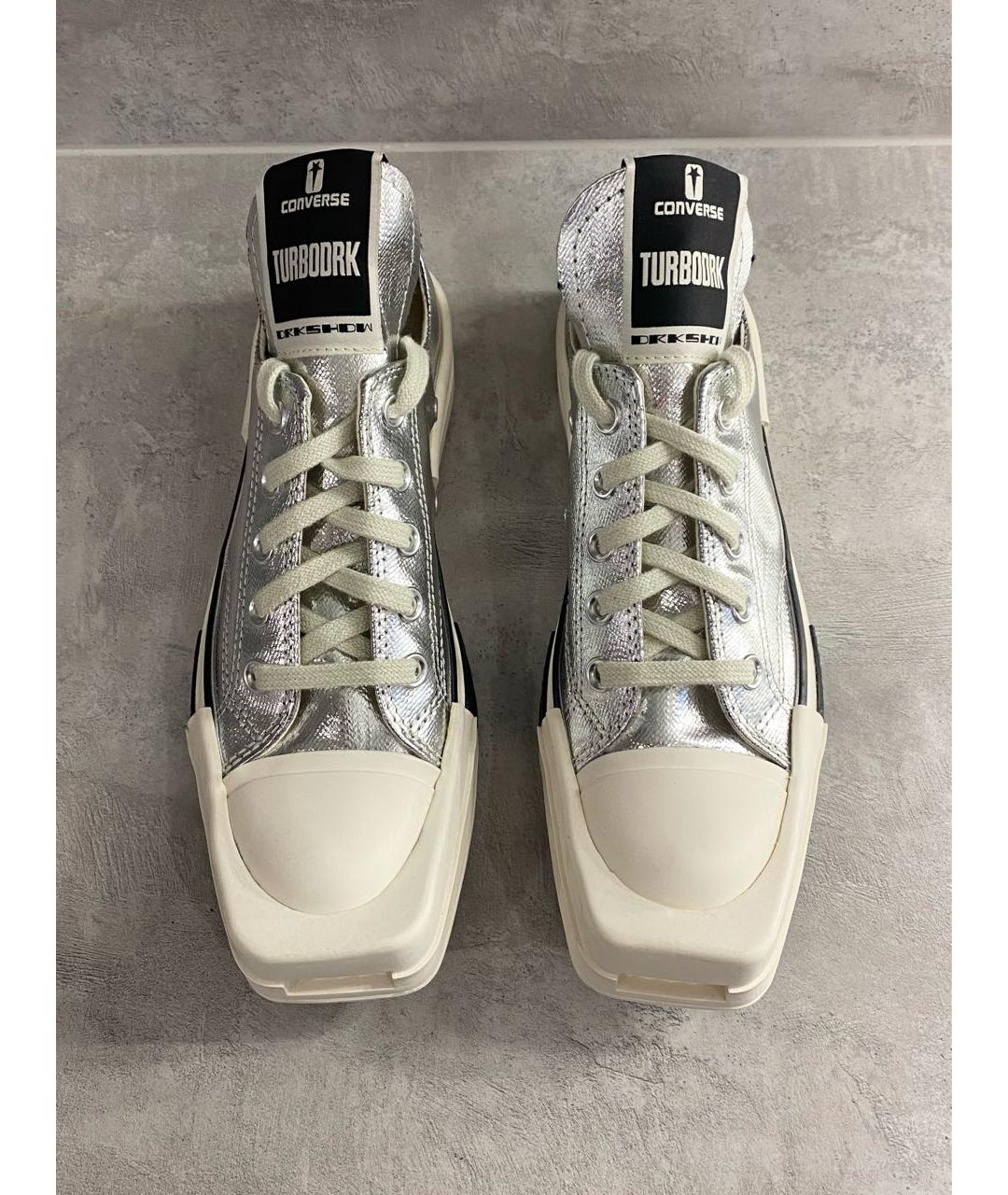 RICK OWENS DRKSHDW Серебряные кеды, фото 5