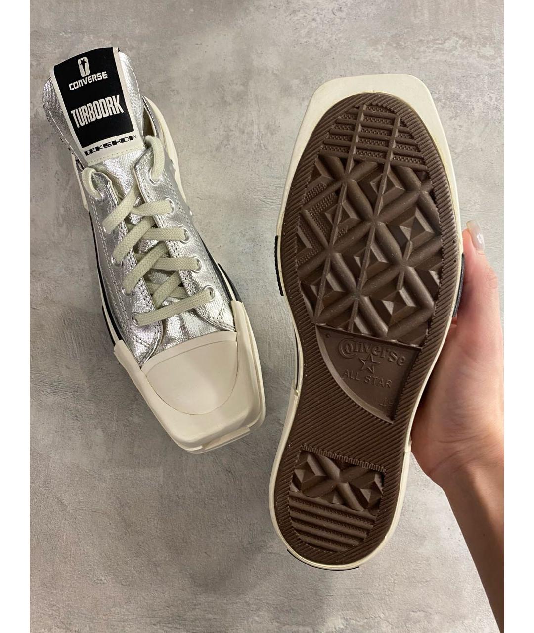 RICK OWENS DRKSHDW Серебряные кеды, фото 6