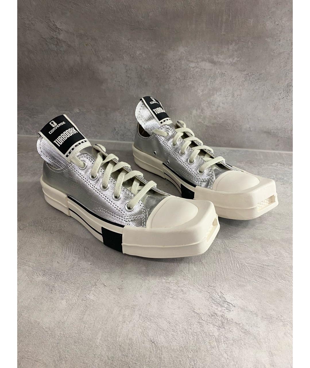 RICK OWENS DRKSHDW Серебряные кеды, фото 2