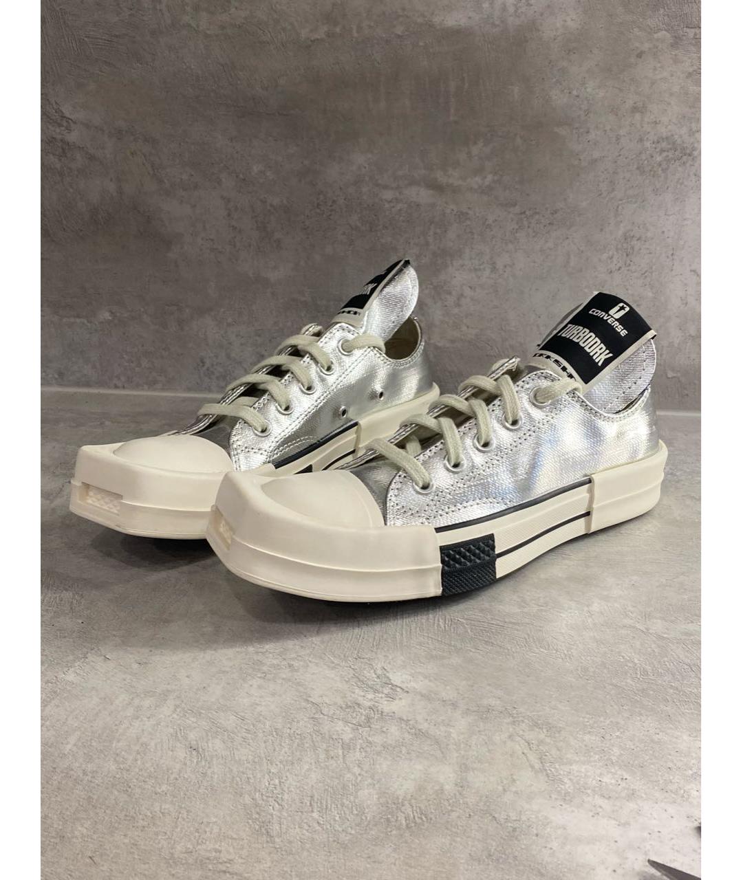 RICK OWENS DRKSHDW Серебряные кеды, фото 3