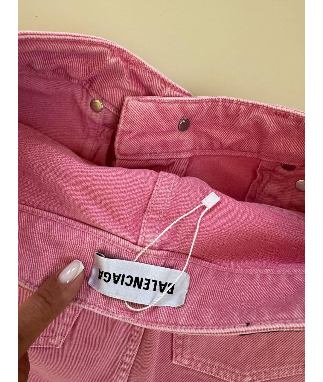 BALENCIAGA Розовая хлопковая юбка мини, фото 8