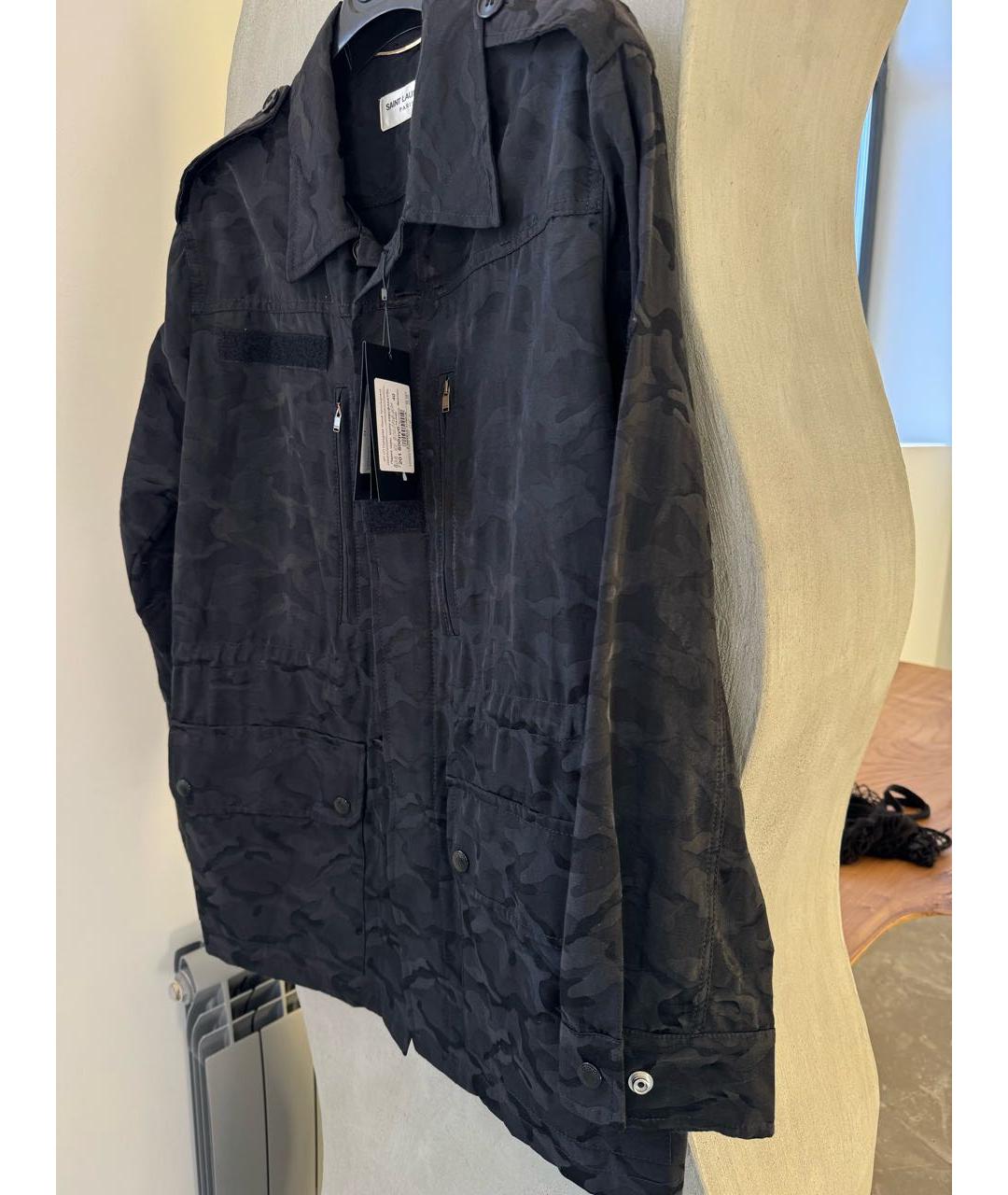 SAINT LAURENT Черная хлопковая куртка, фото 2