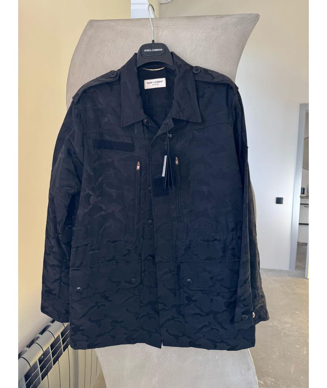 SAINT LAURENT Черная хлопковая куртка, фото 4