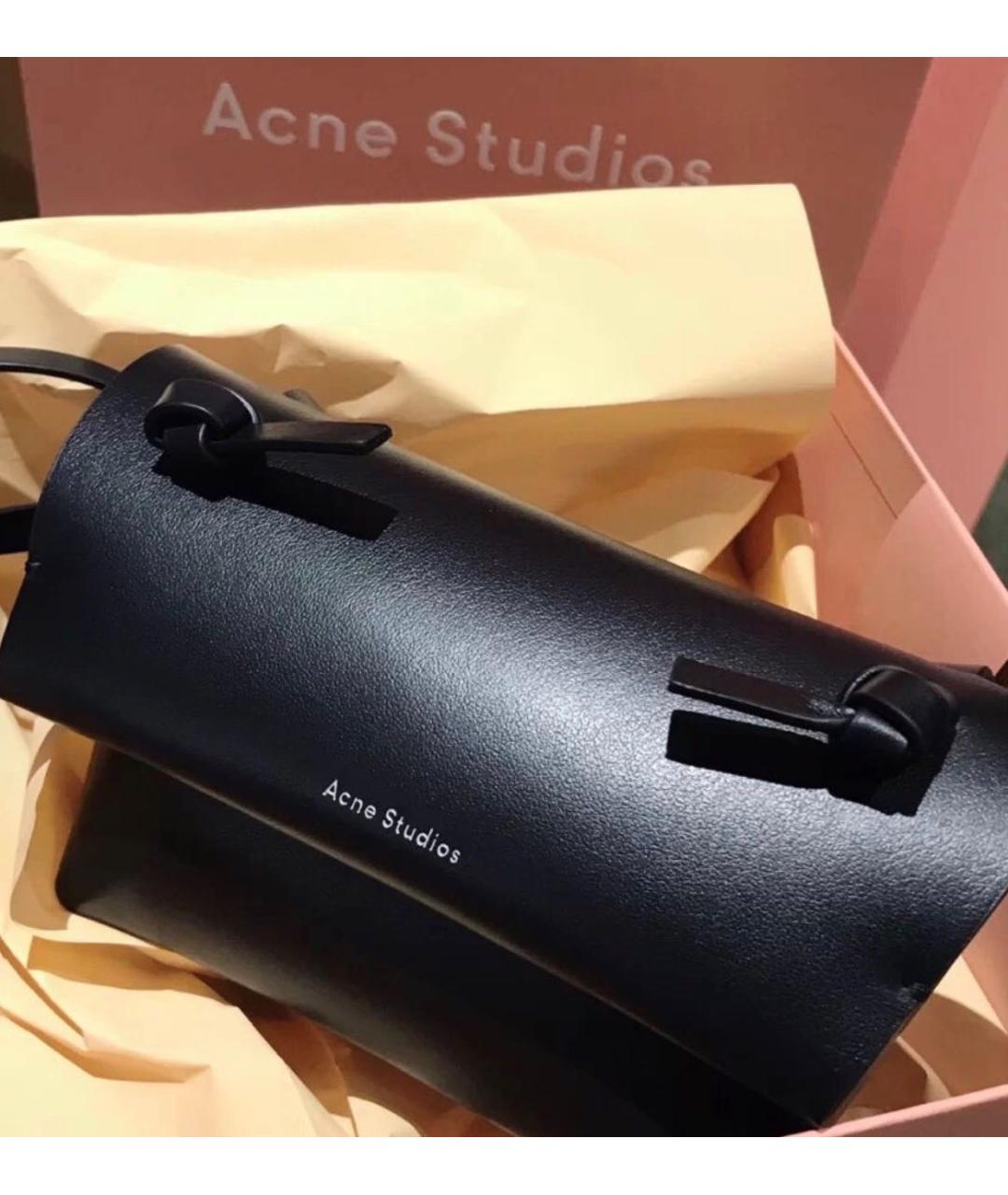 ACNE STUDIOS Черная кожаная сумка через плечо, фото 6