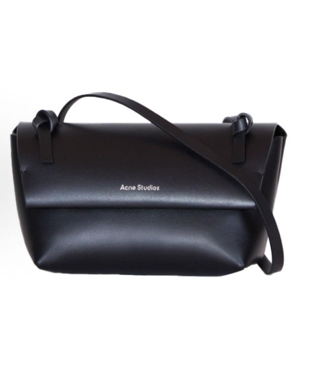 ACNE STUDIOS Черная кожаная сумка через плечо, фото 8