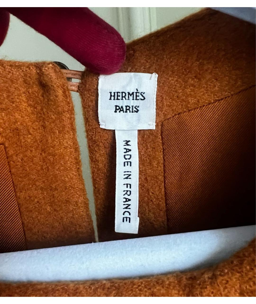 HERMES Коричневое кашемировое повседневное платье, фото 7