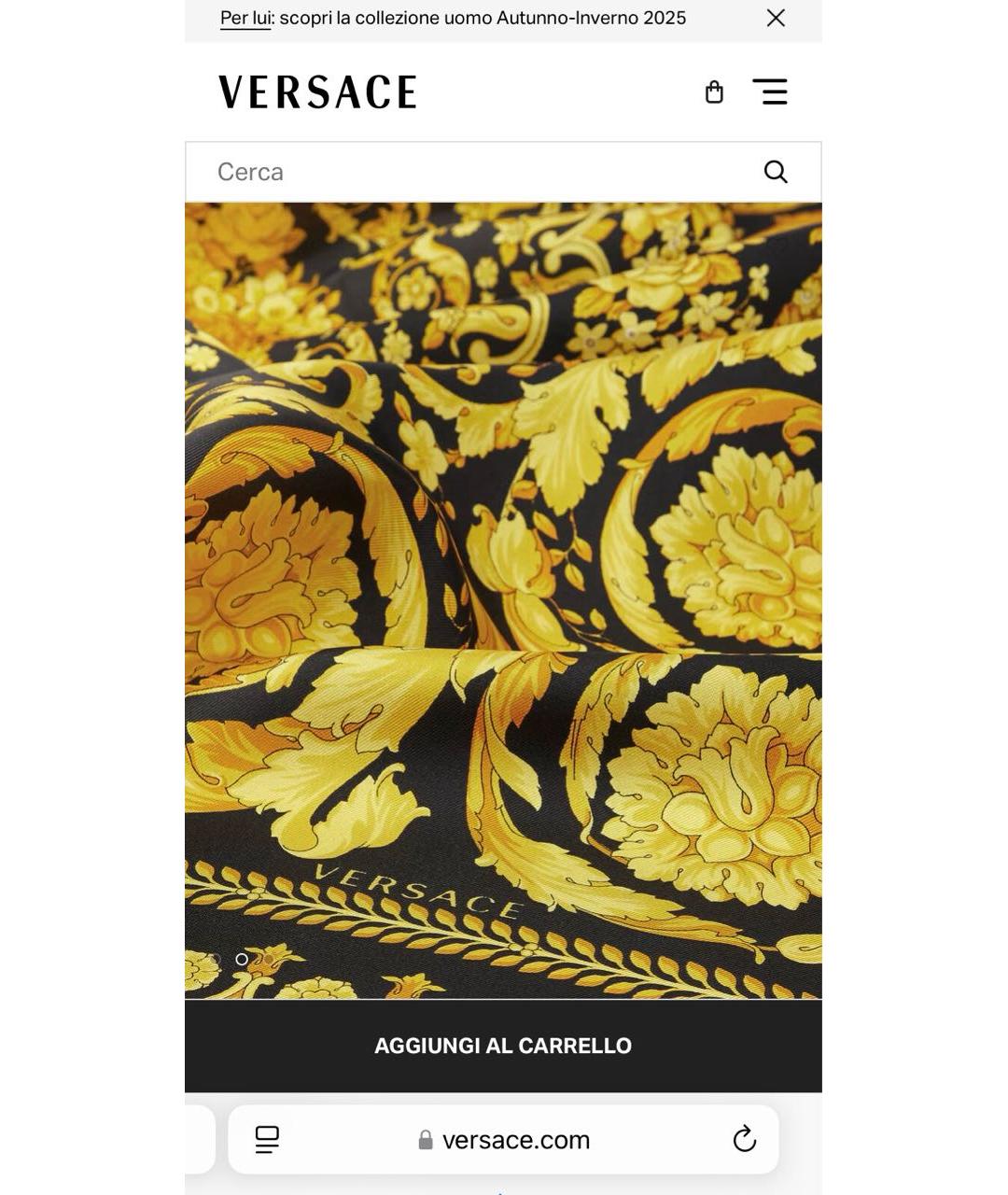 VERSACE Черный шелковый платок, фото 4