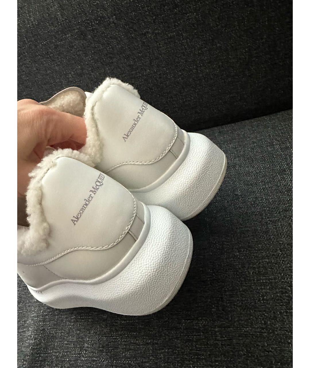 ALEXANDER MCQUEEN Белые кожаные кроссовки, фото 4