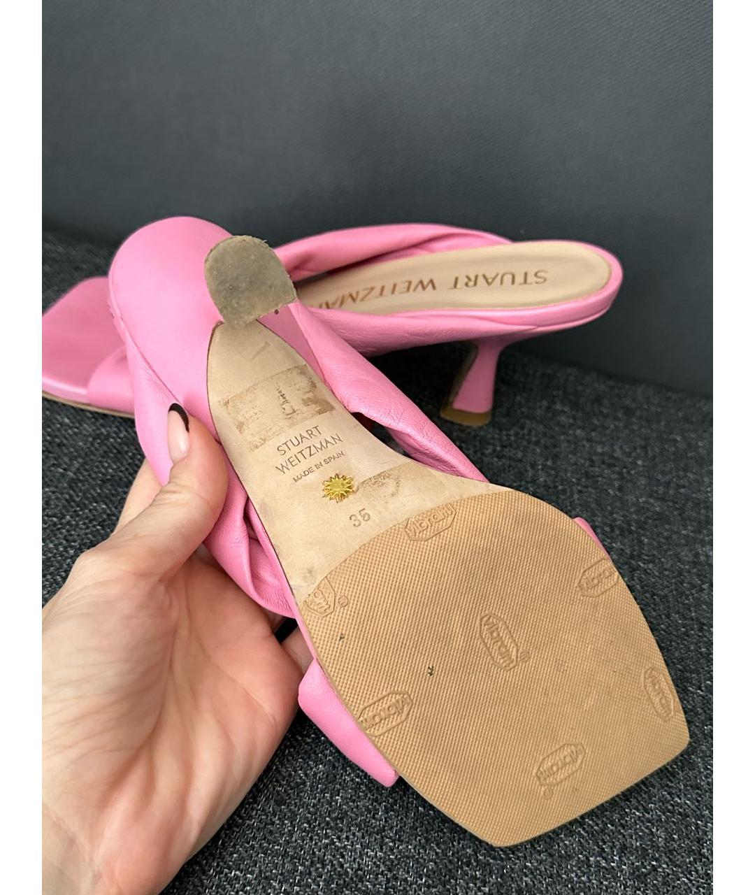 STUART WEITZMAN Розовые мюли, фото 4
