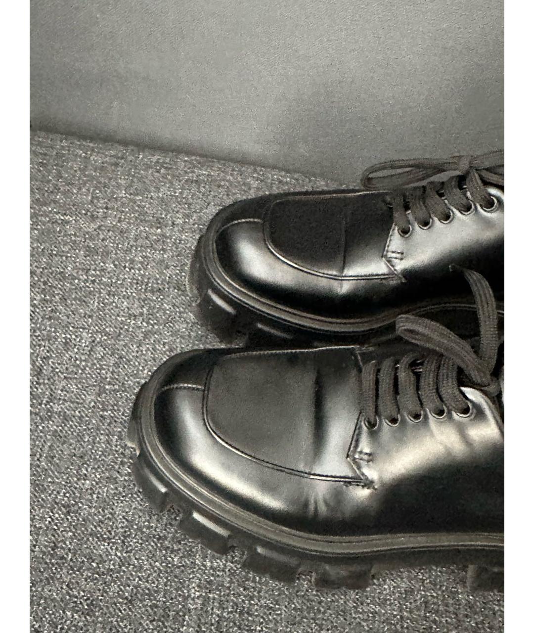 PRADA Черные кожаные ботинки, фото 2