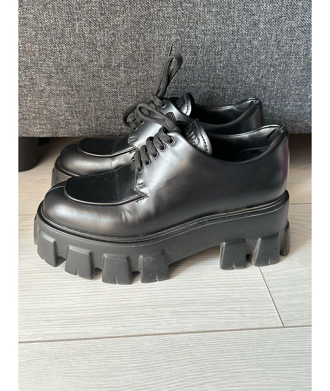 PRADA Черные кожаные ботинки, фото 7